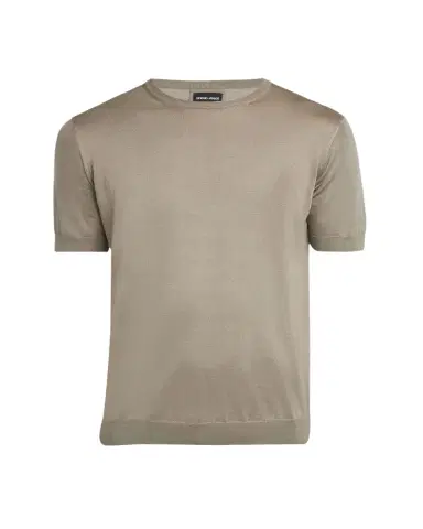 Giorgio Armani Men's Silk-Cotton Crew T-Shirt | Thumbnail 1
