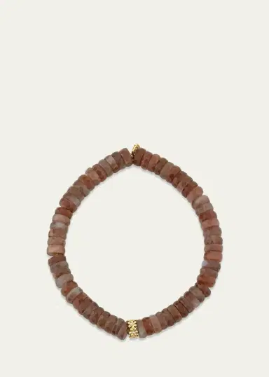 Sydney Evan Beaded Moonstone Bracelet with Tiny Diamond Daisy Charm | Thumbnail 2
