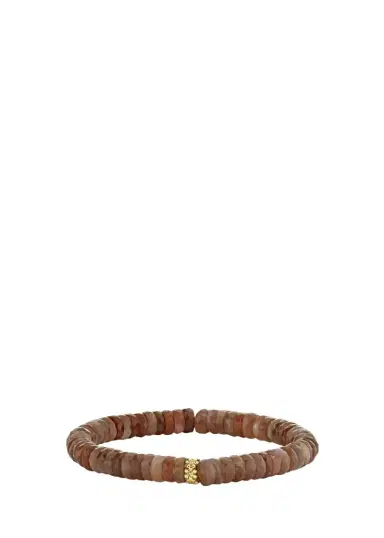 Sydney Evan Beaded Moonstone Bracelet with Tiny Diamond Daisy Charm | Thumbnail 1