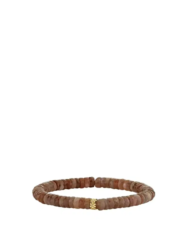 Sydney Evan Beaded Moonstone Bracelet with Tiny Diamond Daisy Charm