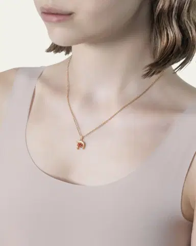 Procaccia Jewelry 18K Gold Hebrew KHET Initial Necklace | Thumbnail 8 Procaccia Jewelry 18K Gold Hebrew KHET Initial Necklace | Thumbnail 8