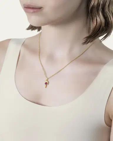 Procaccia Jewelry 18K Gold Hebrew QUF Initial Necklace | Thumbnail 5 Procaccia Jewelry 18K Gold Hebrew QUF Initial Necklace | Thumbnail 5