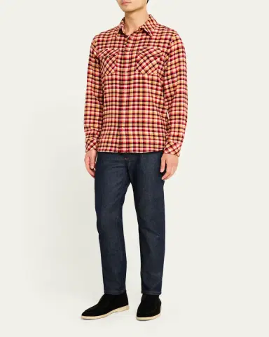 God's True Cashmere Men's Sunstone Tartan Sport Shirt | Thumbnail 2