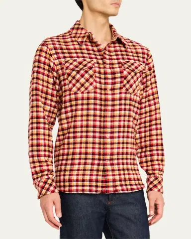 God's True Cashmere Men's Sunstone Tartan Sport Shirt | Thumbnail 4