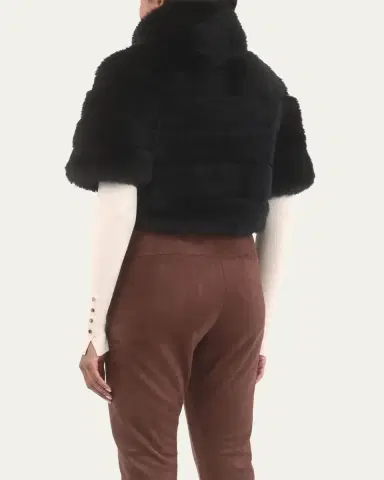 Gorski Reversible Merinillo Shearling Lamb Bolero | Thumbnail 3