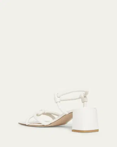 Gianvito Rossi Knotted Leather Block-Heel Sandals | Thumbnail 3
