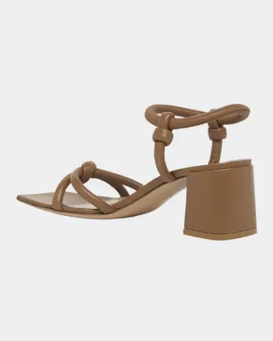 Gianvito Rossi Knotted Leather Block-Heel Sandals | Thumbnail 7