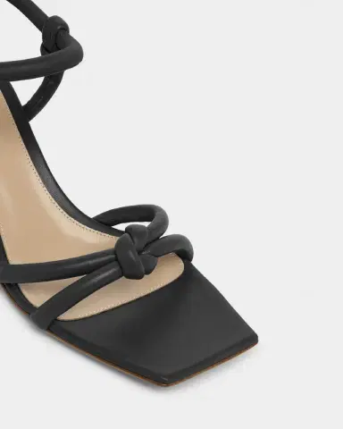 Gianvito Rossi Knotted Leather Block-Heel Sandals | Thumbnail 10