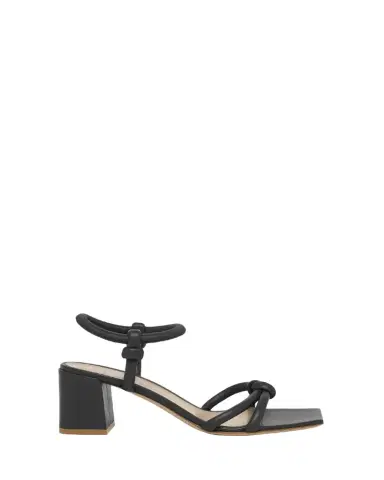 Gianvito Rossi Knotted Leather Block-Heel Sandals | Thumbnail 1