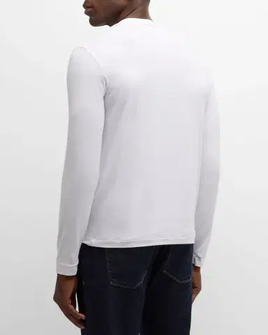 Giorgio Armani Men's Solid Cotton T-Shirt | Thumbnail 2