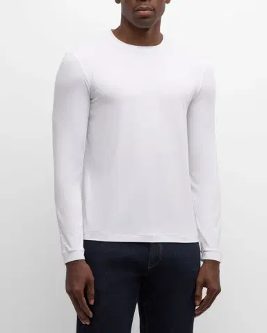 Giorgio Armani Men's Solid Cotton T-Shirt | Thumbnail 3