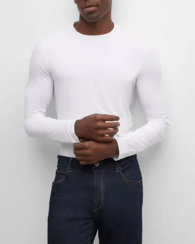 Giorgio Armani Men's Solid Cotton T-Shirt | Thumbnail 5