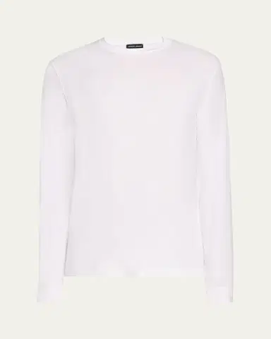 Giorgio Armani Men's Solid Cotton T-Shirt | Thumbnail 6