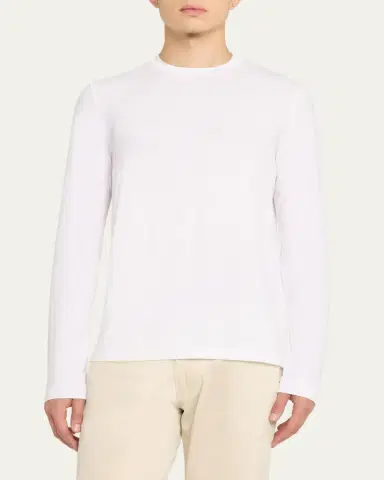 Giorgio Armani Men's Solid Cotton T-Shirt | Thumbnail 9