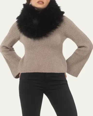 Gorski Select Lamb Shearling Infinity Scarf | Thumbnail 3