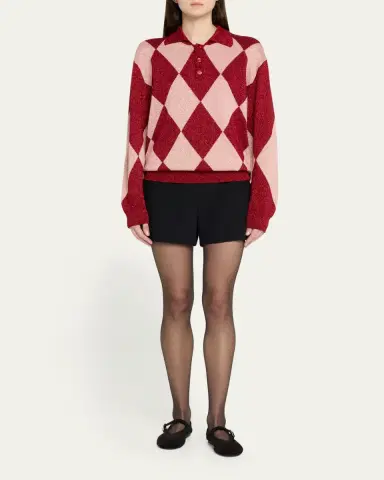 Bode Jockey Argyle Polo Sweater | Thumbnail 2
