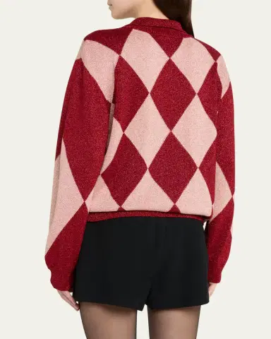 Bode Jockey Argyle Polo Sweater | Thumbnail 3