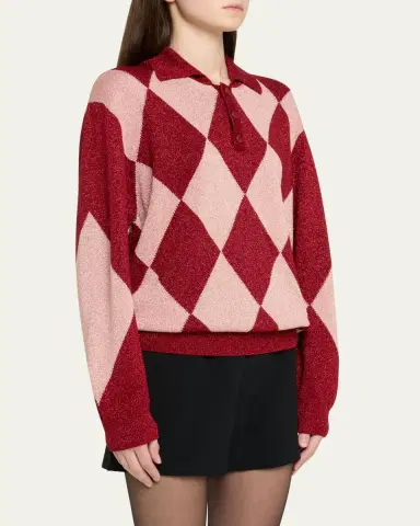 Bode Jockey Argyle Polo Sweater | Thumbnail 4