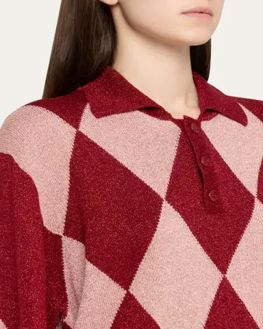 Bode Jockey Argyle Polo Sweater | Thumbnail 5