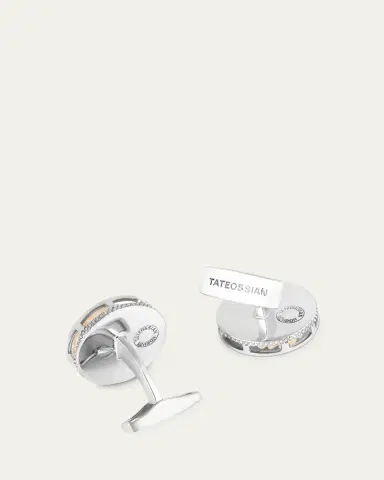 Tateossian Men's Silver Black Diamond and Horn Carved Eagle Cufflinks | Thumbnail 3