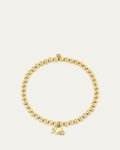 Sydney Evan 14K Yellow Gold Bead and Elephant Family Charm Bracelet | Thumbnail 2 Sydney Evan 14K Yellow Gold Bead and Elephant Family Charm Bracelet | Thumbnail 2