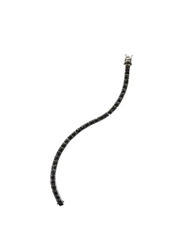 Mini Tile Tennis Bracelet, Black