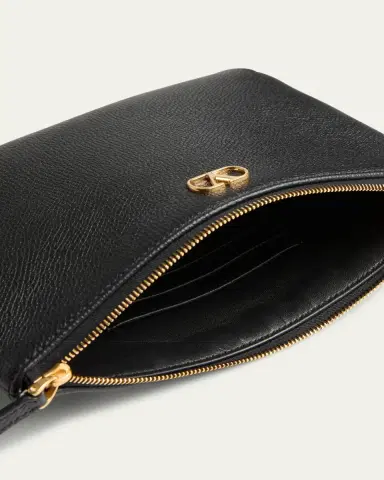 Valentino Garavani VLOGO Medium Leather Flat Pouch Bag | Thumbnail 3