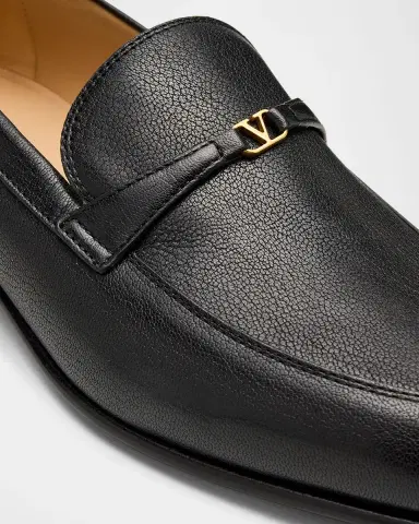 Valentino Garavani Men's VLogo Goatskin Loafers | Thumbnail 1
