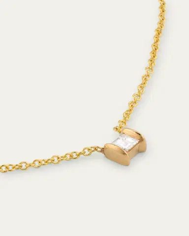 Lizzie Mandler Fine Jewelry Yellow Gold Mini Anchor Carre Diamond Necklace | Thumbnail 3 Lizzie Mandler Fine Jewelry Yellow Gold Mini Anchor Carre Diamond Necklace | Thumbnail 3