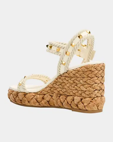 Valentino Garavani Rockstud Leather Wedge Espadrille Sandals | Thumbnail 8 Valentino Garavani Rockstud Leather Wedge Espadrille Sandals | Thumbnail 8