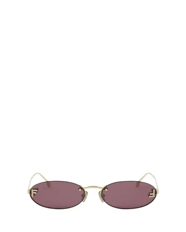 FF Crystal Metal Oval Sunglasses