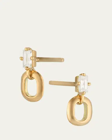 Lizzie Mandler Fine Jewelry 18K Yellow Gold Prong-Set Baguette Diamond Stud Earrings | Thumbnail 4 Lizzie Mandler Fine Jewelry 18K Yellow Gold Prong-Set Baguette Diamond Stud Earrings | Thumbnail 4