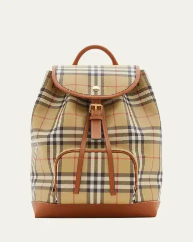 Burberry Check Drawstring Coated-Cotton Backpack | Thumbnail 4