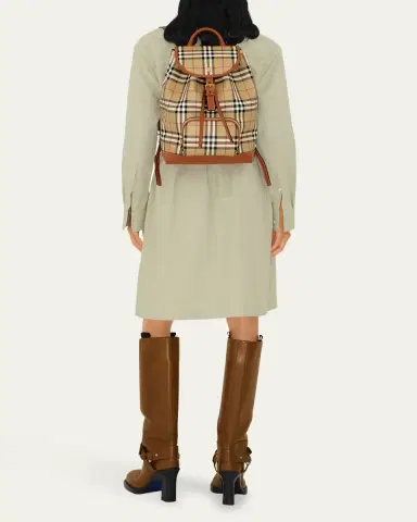 Burberry Check Drawstring Coated-Cotton Backpack | Thumbnail 6