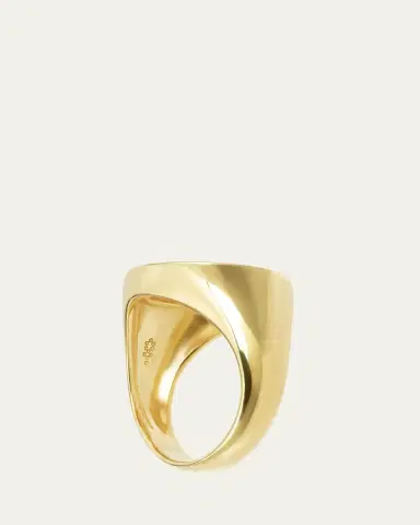Procaccia Jewelry 18K Gold Hebrew TET Initial Signet Ring | Thumbnail 3