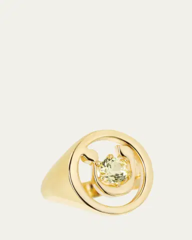 Procaccia Jewelry 18K Gold Hebrew TET Initial Signet Ring | Thumbnail 4
