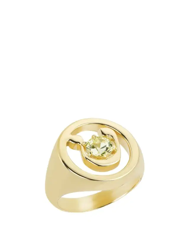 Procaccia Jewelry 18K Gold Hebrew TET Initial Signet Ring