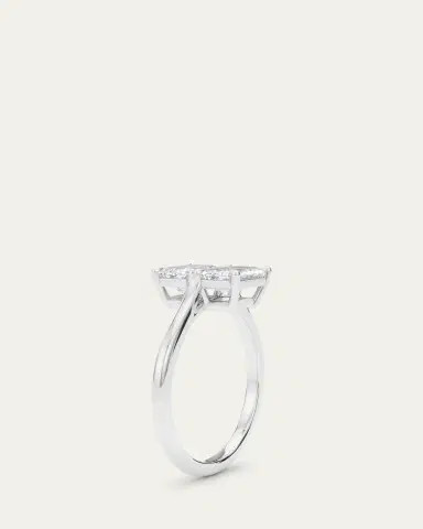 HauteCarat 18K Emerald Lab Grown Diamond East-West Twin Ring | Thumbnail 3