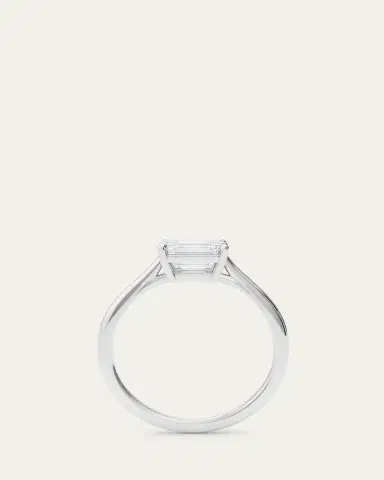 HauteCarat 18K Emerald Lab Grown Diamond East-West Twin Ring | Thumbnail 4