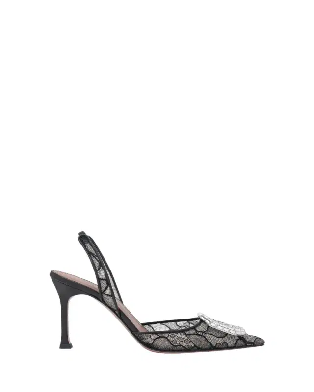 Camelia Lace Crystal Slingback Pumps