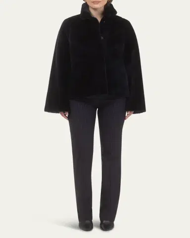 Gorski Reversible Merino Shearling Lamb Chevron Jacket | Thumbnail 2
