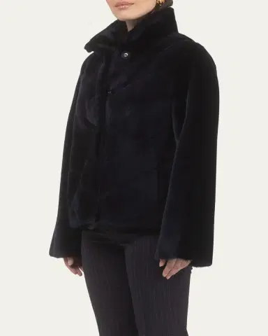 Gorski Reversible Merino Shearling Lamb Chevron Jacket | Thumbnail 4