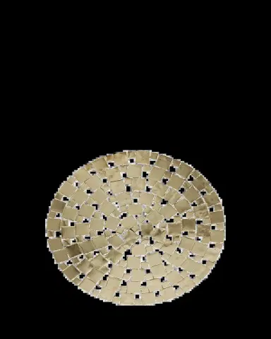 Nomi K Modern Squares Goldtone Metal Placemat, 15" Round | Thumbnail 2 Nomi K Modern Squares Goldtone Metal Placemat, 15" Round | Thumbnail 2