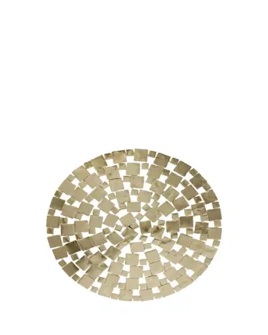 Nomi K Modern Squares Goldtone Metal Placemat, 15" Round | Thumbnail 1 Nomi K Modern Squares Goldtone Metal Placemat, 15" Round | Thumbnail 1