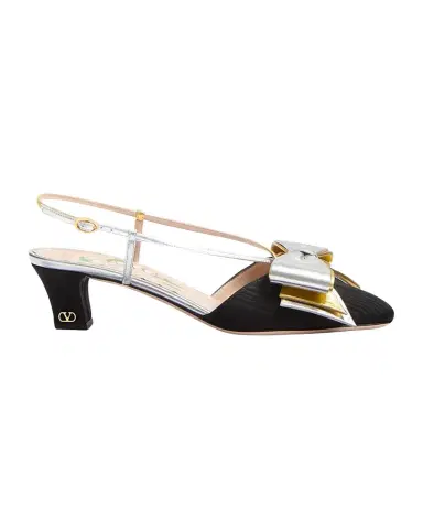 Valentino Garavani Bowow Moire Colorblock Slingback Pumps | Thumbnail 1 Valentino Garavani Bowow Moire Colorblock Slingback Pumps | Thumbnail 1
