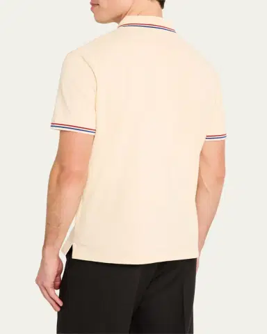 Valentino Garavani Men's Contrast-Tip Pique Polo Shirt | Thumbnail 3