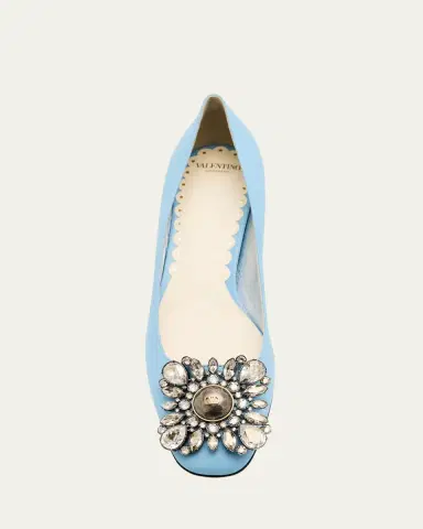 Valentino Garavani Leather Crystal Ornament Pumps | Thumbnail 3 Valentino Garavani Leather Crystal Ornament Pumps | Thumbnail 3