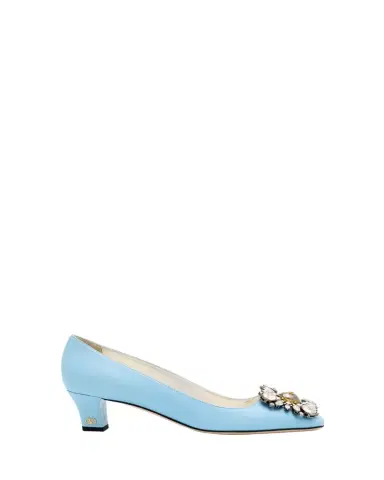 Valentino Garavani Leather Crystal Ornament Pumps | Thumbnail 1 Valentino Garavani Leather Crystal Ornament Pumps | Thumbnail 1