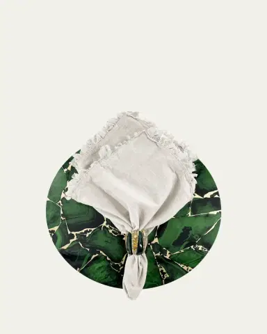 Nomi K Emerald Stone Lacquer Placemat, 15" Round | Thumbnail 2 Nomi K Emerald Stone Lacquer Placemat, 15" Round | Thumbnail 2
