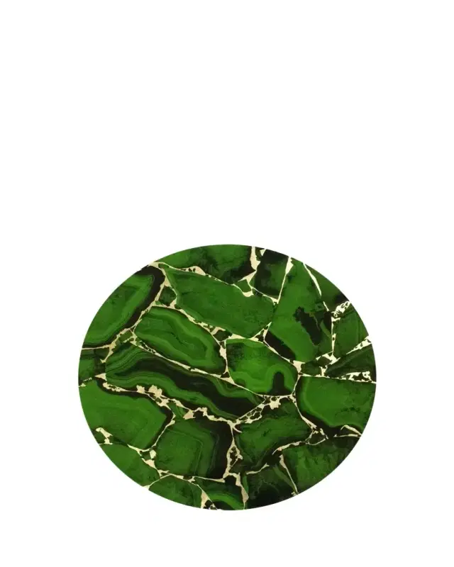 Nomi K Emerald Stone Lacquer Placemat, 15" Round
